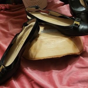 SALVATORE FERRAGAMO ITALIAN LADIES BOW SLING FLATS 6.5 EUC